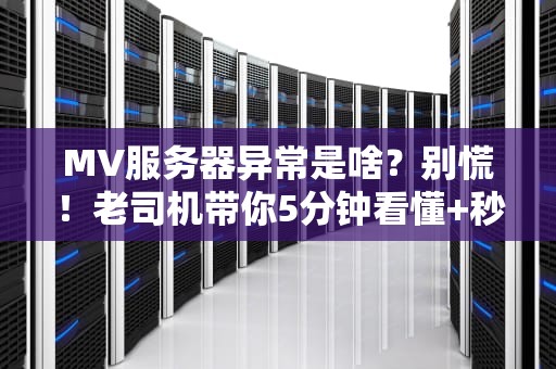 MV服务器异常是啥？别慌！老司机带你5分钟看懂+秒修复！