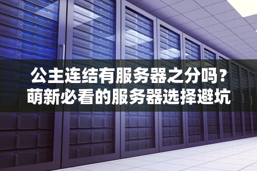 公主连结有服务器之分吗？萌新必看的服务器选择避坑指南！