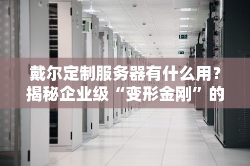 戴尔定制服务器有什么用？揭秘企业级“变形金刚”的硬核玩法！
