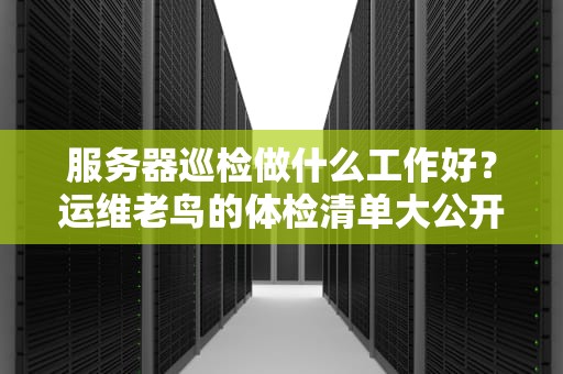 服务器巡检做什么工作好？运维老鸟的体检清单大公开！