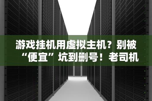 游戏挂机用虚拟主机？别被“便宜”坑到删号！老司机实测避雷指南