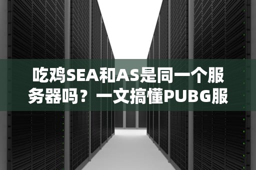 吃鸡SEA和AS是同一个服务器吗？一文搞懂PUBG服务器那些事儿！