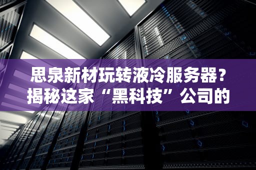 思泉新材玩转液冷服务器？揭秘这家“黑科技”公司的散热绝活！