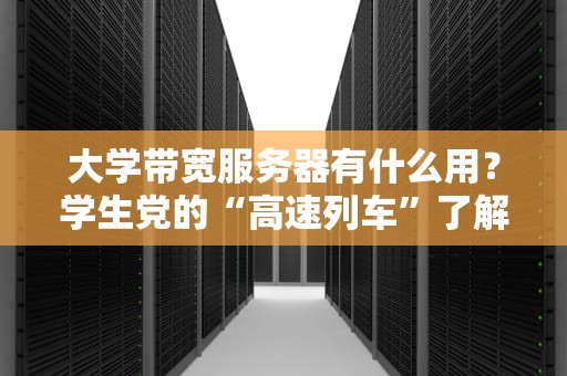 大学带宽服务器有什么用？学生党的“高速列车”了解一下！