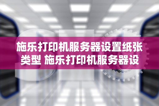 施乐打印机服务器设置纸张类型 施乐打印机服务器设置纸张类型是什么