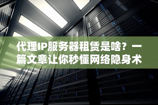 代理IP服务器租赁是啥？一篇文章让你秒懂网络隐身术！