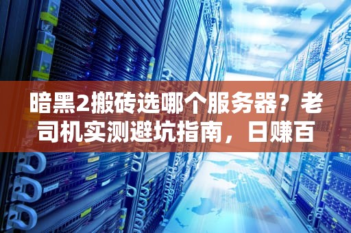 暗黑2搬砖选哪个服务器？老司机实测避坑指南，日赚百万不是梦！