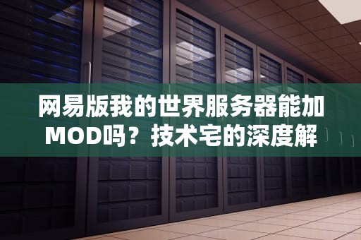 网易版我的世界服务器能加MOD吗？技术宅的深度解析！