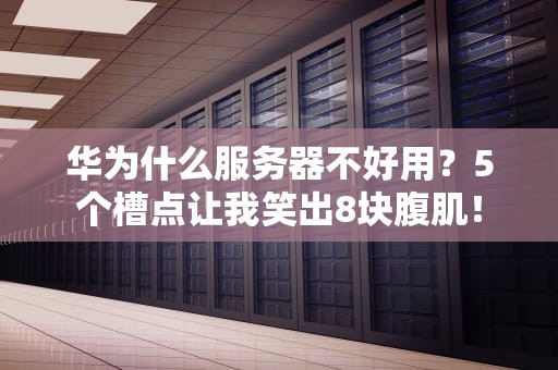 华为什么服务器不好用？5个槽点让我笑出8块腹肌！