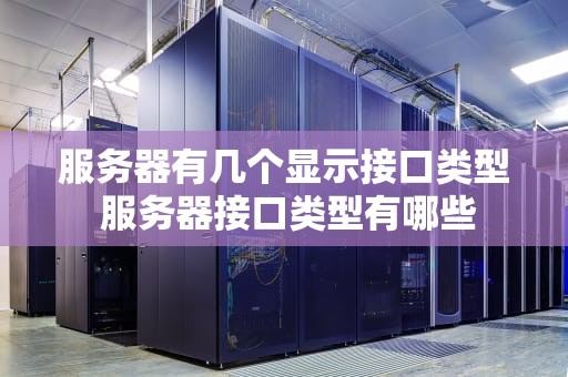 服务器有几个显示接口类型 服务器接口类型有哪些