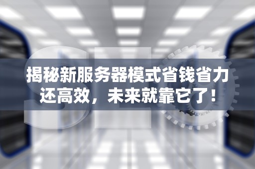 揭秘新服务器模式省钱省力还高效，未来就靠它了！