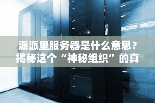 派派里服务器是什么意思？揭秘这个“神秘组织”的真相！