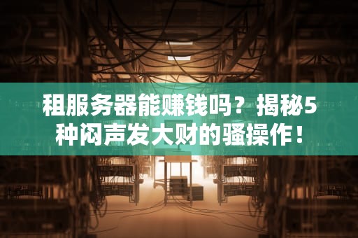租服务器能赚钱吗？揭秘5种闷声发大财的骚操作！