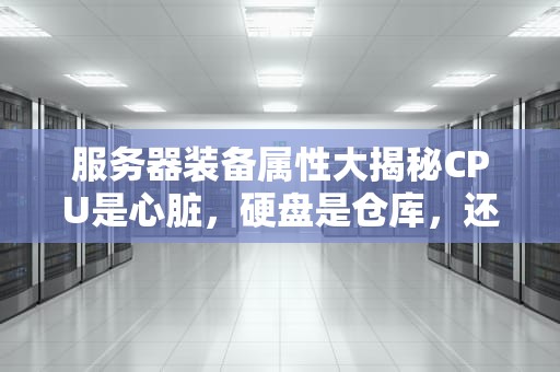 服务器装备属性大揭秘CPU是心脏，硬盘是仓库，还有啥？