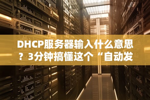 DHCP服务器输入什么意思？3分钟搞懂这个“自动发IP的快递员”！