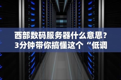 西部数码服务器什么意思？3分钟带你搞懂这个“低调实力派”！