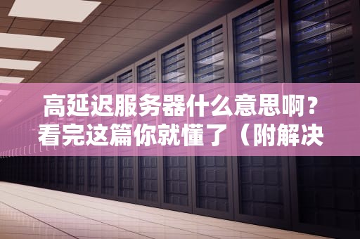 高延迟服务器什么意思啊？看完这篇你就懂了（附解决方案）