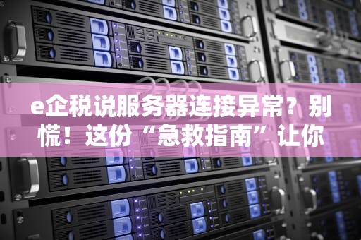 e企税说服务器连接异常？别慌！这份“急救指南”让你秒变IT大神（附专业解决方案）