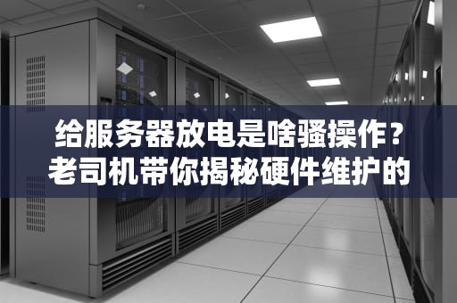 给服务器放电是啥骚操作？老司机带你揭秘硬件维护的“放电玄学”