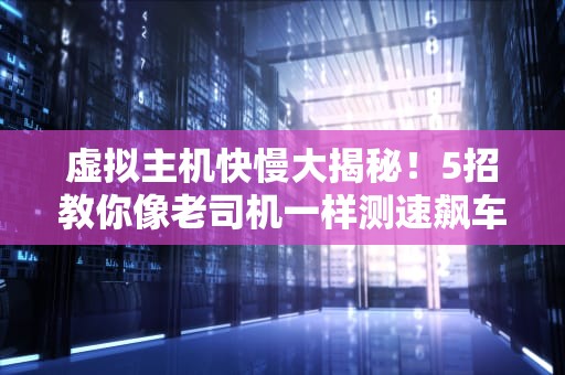 虚拟主机快慢大揭秘！5招教你像老司机一样测速飙车