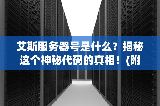 艾斯服务器号是什么？揭秘这个神秘代码的真相！(附专业测评指南)