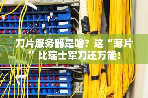 刀片服务器是啥？这“薄片”比瑞士军刀还万能！