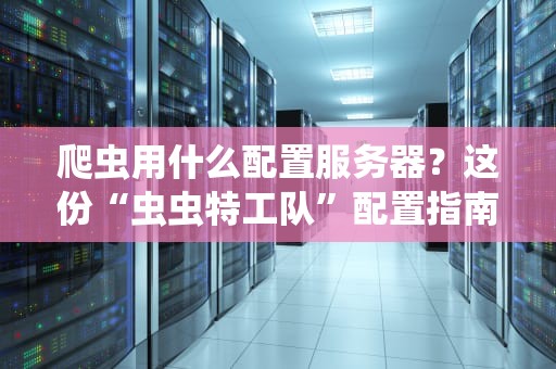 爬虫用什么配置服务器？这份“虫虫特工队”配置指南让你效率翻倍！