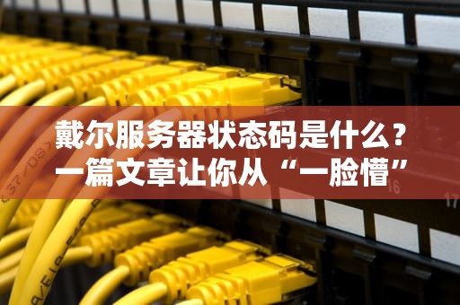 戴尔服务器状态码是什么？一篇文章让你从“一脸懵”到“秒懂大师”！