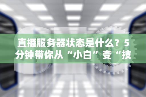 直播服务器状态是什么？5分钟带你从“小白”变“技术控”（附真实翻车案例）