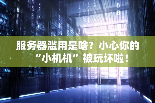服务器滥用是啥？小心你的“小机机”被玩坏啦！