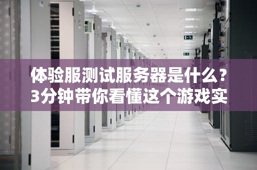 体验服测试服务器是什么？3分钟带你看懂这个游戏实验室！