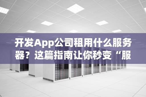 开发App公司租用什么服务器？这篇指南让你秒变“服务器老司机”！