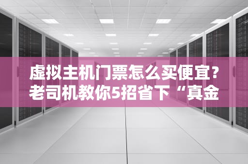 虚拟主机门票怎么买便宜？老司机教你5招省下“真金白银”！