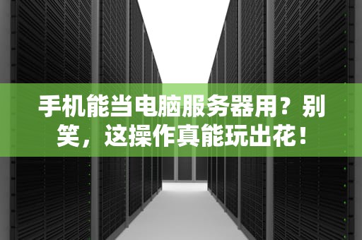 手机能当电脑服务器用？别笑，这操作真能玩出花！