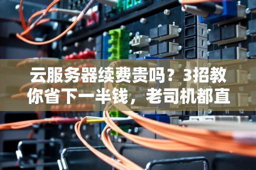 云服务器续费贵吗？3招教你省下一半钱，老司机都直呼内行！