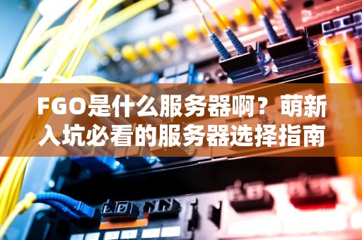 FGO是什么服务器啊？萌新入坑必看的服务器选择指南！