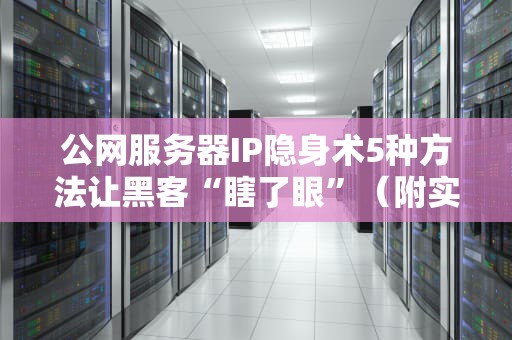公网服务器IP隐身术5种方法让黑客“瞎了眼”（附实战测评）
