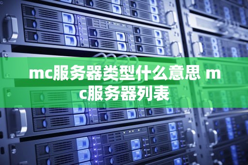 mc服务器类型什么意思 mc服务器列表