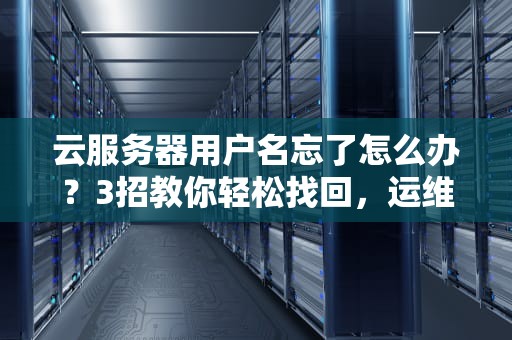 云服务器用户名忘了怎么办？3招教你轻松找回，运维老鸟都这么干！