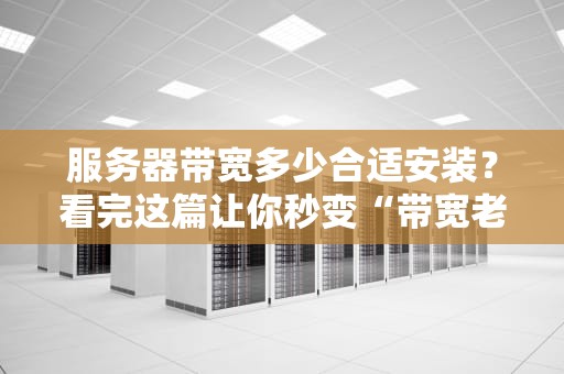 服务器带宽多少合适安装？看完这篇让你秒变“带宽老司机”！