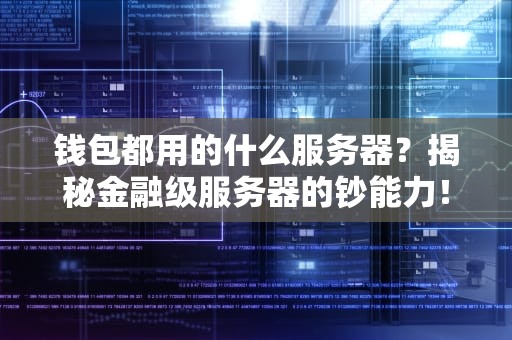 钱包都用的什么服务器？揭秘金融级服务器的钞能力！