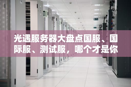 光遇服务器大盘点国服、国际服、测试服，哪个才是你的“梦中情服”？