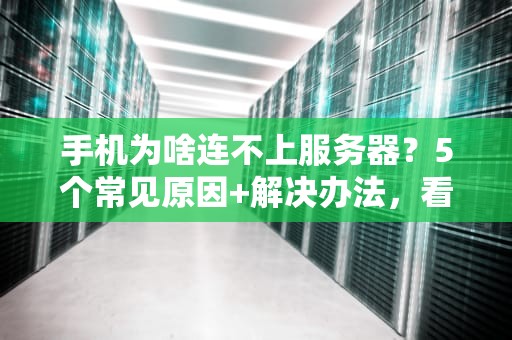 手机为啥连不上服务器？5个常见原因+解决办法，看完秒懂！