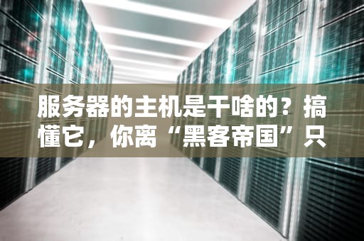 服务器的主机是干啥的？搞懂它，你离“黑客帝国”只差一件黑风衣！