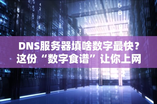DNS服务器填啥数字最快？这份“数字食谱”让你上网飞起！