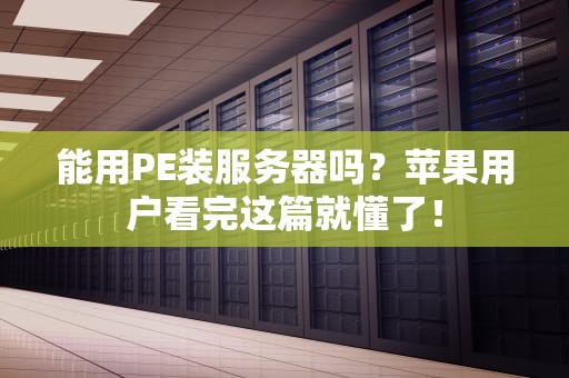 能用PE装服务器吗？苹果用户看完这篇就懂了！