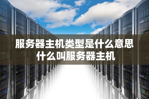 服务器主机类型是什么意思 什么叫服务器主机