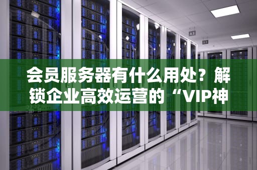 会员服务器有什么用处？解锁企业高效运营的“VIP神器”！