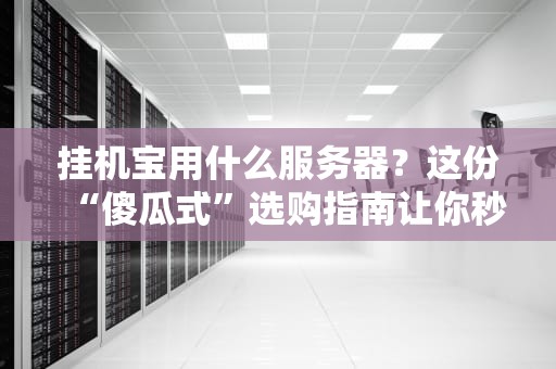 挂机宝用什么服务器？这份“傻瓜式”选购指南让你秒变老司机！