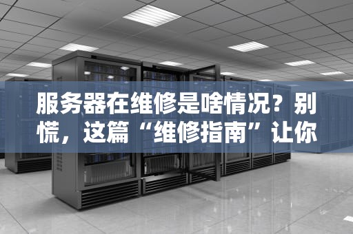 服务器在维修是啥情况？别慌，这篇“维修指南”让你秒懂！